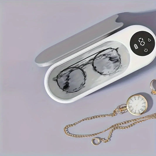Ultrasonic 360° Jewelry Eyeglass Cleaner, Handheld Wireless Portable